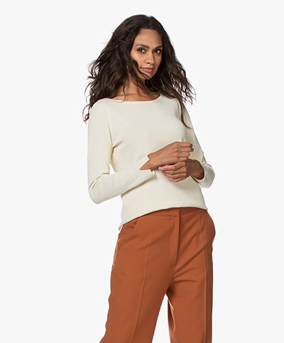 Kyra & Ko Anemoon Knitted Boat Neck Pullover - Almond