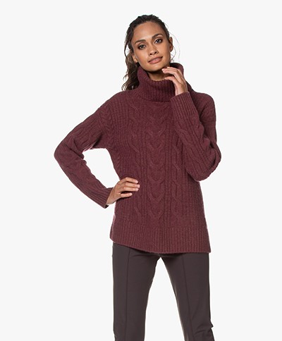 Repeat Luxury Cashmere Turtleneck Sweater - Burgundy