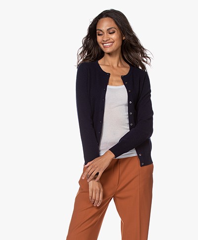 Repeat Cashmere Fine Knit Cardigan - Navy