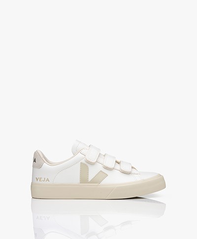 VEJA Recife Logo Leather Sneakers - Extra White/Pierre/Natural