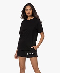 IRO Flory Katoen-Modal Korte Mouwen T-shirt - Zwart