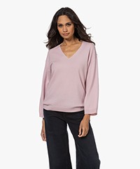 Repeat Organic Cashmere V-neck Sweater - Rose