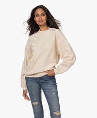 ANINE BING Evan Organic Cotton Logo Sweatshirt - Cream