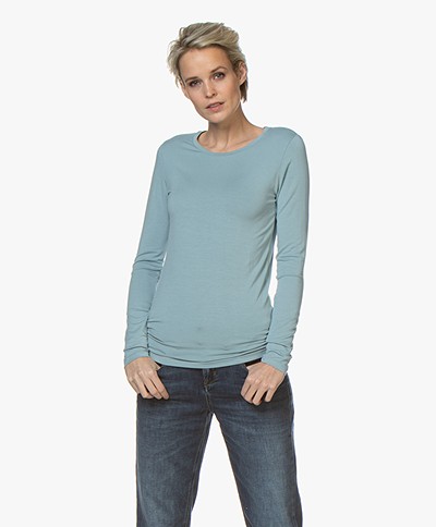 Majestic Filatures Ally Round Neck Long Sleeve - Summer Blue