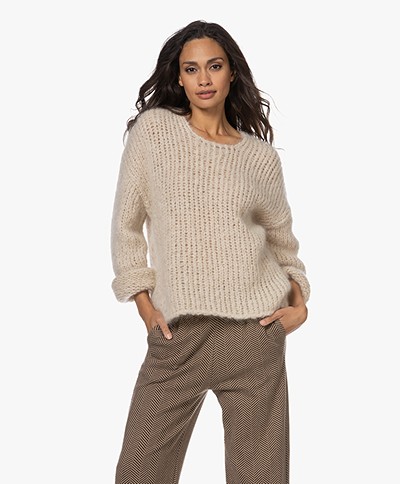 By Malene Birger Vibeca Kid Mohair Sweater - Oyster Gray