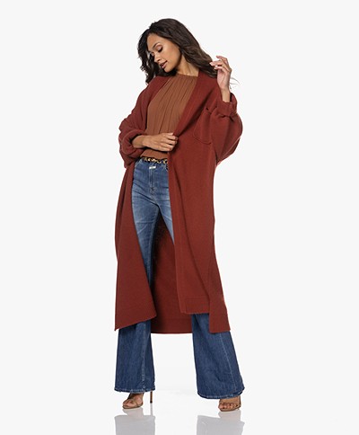 extreme cashmere N°195 Coat Cashmere Cardigan - Harissa