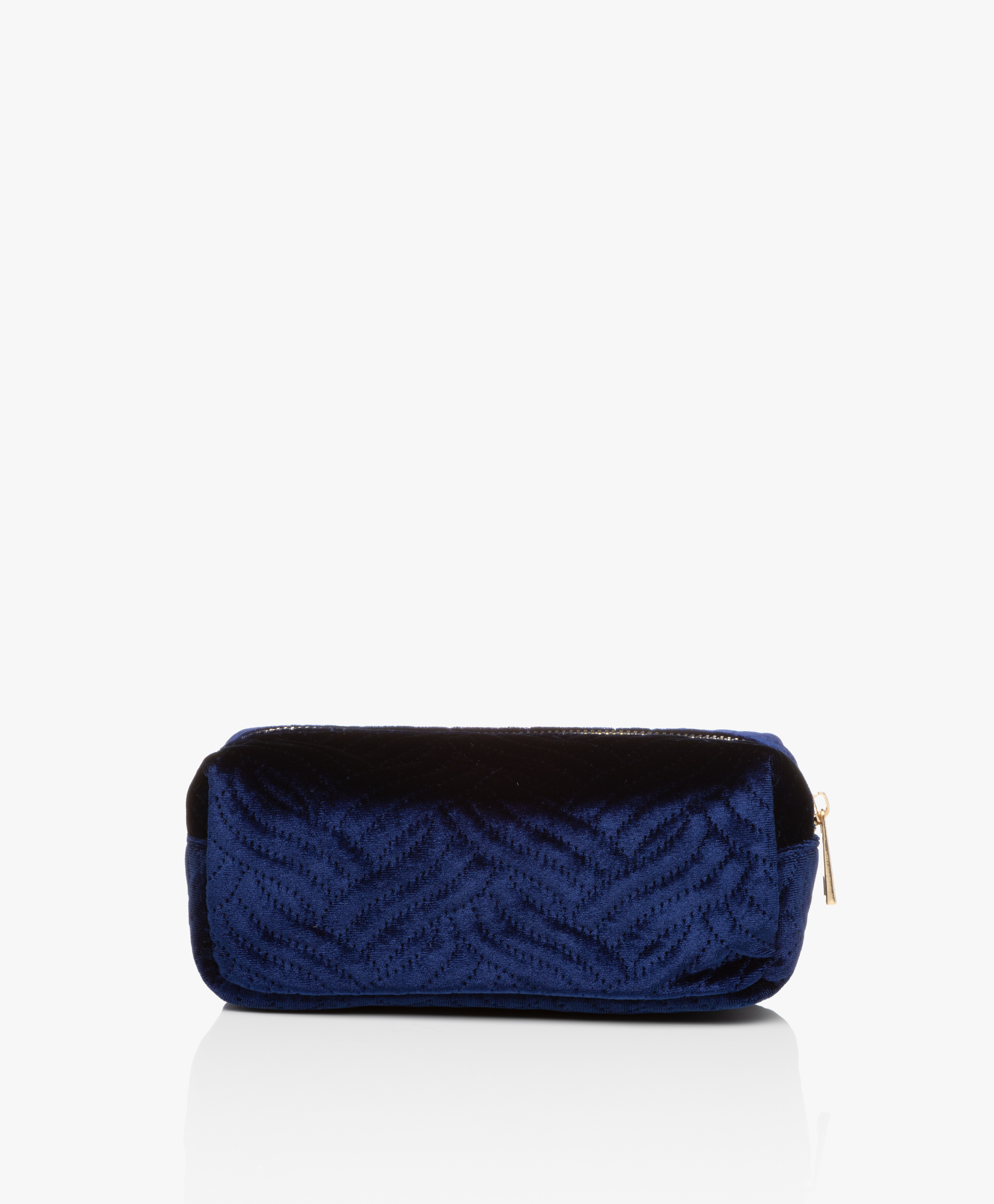 blue makeup bag