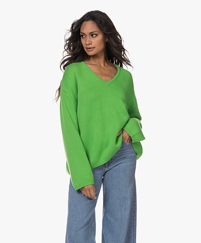 Lisa Yang Mona Oversized Cashmere Sweater - Evergreen