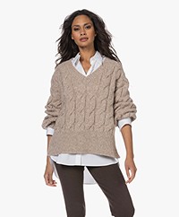 Skin Abrielle Alpaca Blend Cable Knit Sweater - Jute