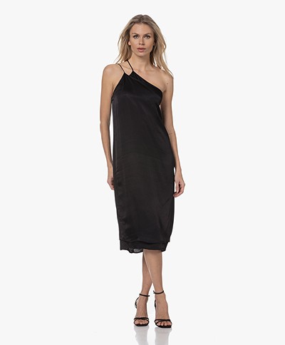 Filippa K Asymmetric Seersucker Dress - Black