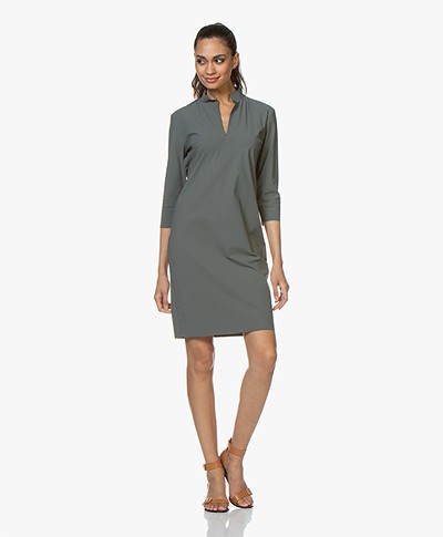 Woman by Earn Tara Tech Jersey Dress - Greyish Green