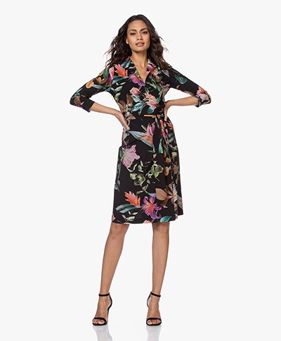 LaDress Penelope Travel Jersey Wrap Dress with Print - Multi-color