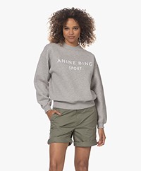 ANINE BING Evan Cotton Blend Sweatshirt - Grey Melange