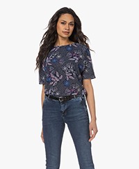 KYRA Penni Mesh Print T-shirt - Blue Iris