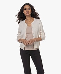 Repeat Cotton Blend Buttoned Cardigan - Ivory