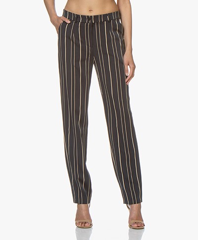 Woman by Earn Marli Fancy Striped Pants - Navy/Beige