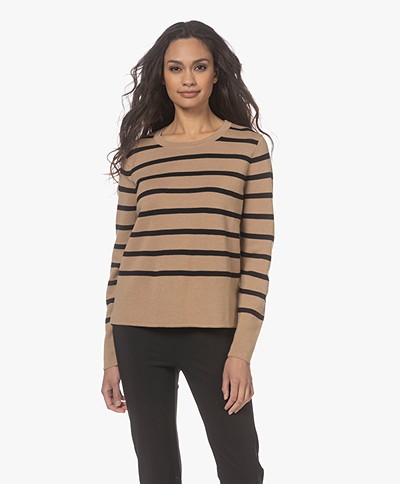 Sibin/Linnebjerg Eloise Milano Striped Sweater - Camel/Black