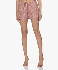 Calvin Klein Viscose Pyjama Short met Print - Animal Smudge Print Red Grape