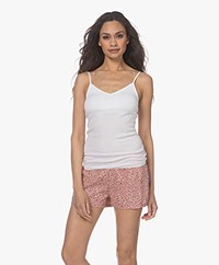 HANRO Padded Katoenen Spaghetti Top - Wit