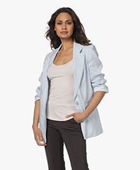 Drykorn Glendale Linnenmix Blazer - Lichtblauw