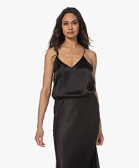 Pomandère Satijnen V-hals Camisole - Zwart