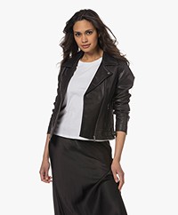 by-bar Leren Bikerjack - Zwart