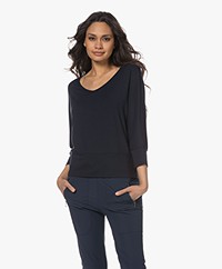 no man's land Reversible Viscose T-shirt - Dark Sapphire