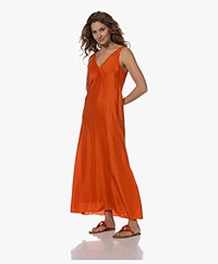 Pomandère Washed Silk Maxi Dress - Burned Orange