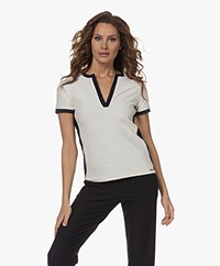Deblon Sports Ellin Split Neck T-Shirt - Off-white