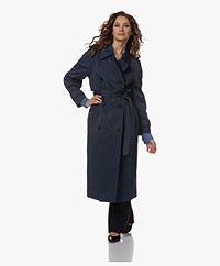 Drykorn Epwell Cotton Blend Trenchcoat - Blue