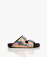IRO Billie Holographic Sandals with Metal Buckle - Multicolored