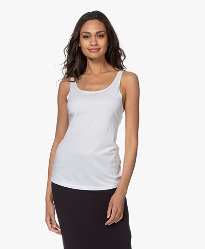Repeat Lyocell Blend Tank Top - White