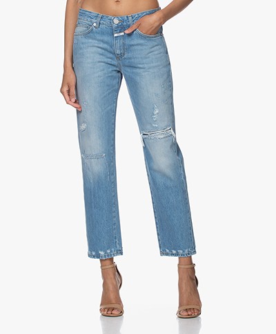 Closed Jay Destroyed Straight Jeans - Mid Blue