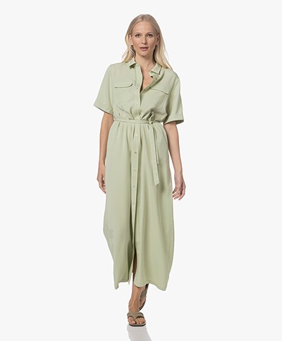 Denham Denise Lyocell Maxi Shirt Dress - Swamp Green