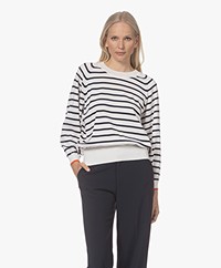 Woman by Earn Evi Striped Cotton Sweater - Off-white
