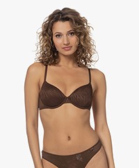 Calvin Klein Lightly Lined Demi Spacer Lace Bra - Umber
