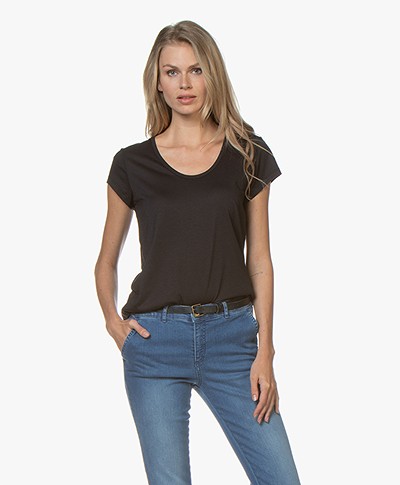 Denham Pacific Modalmix T-shirt - Zwart