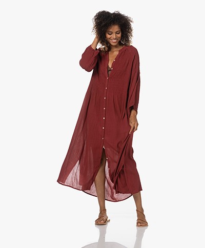 by-bar Loulou Smocked Maxi Dress - Bottled Wine
