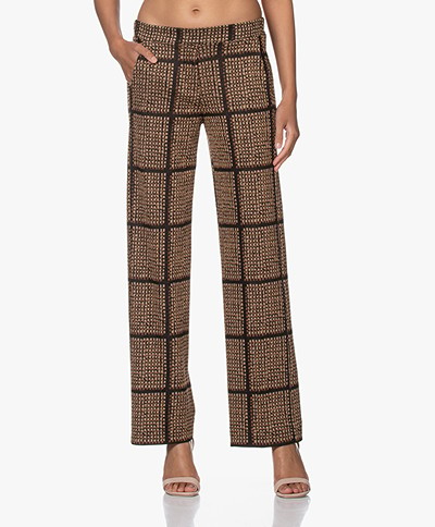 LaSalle Loose-fit Knitted Lurex Pants - Bronze