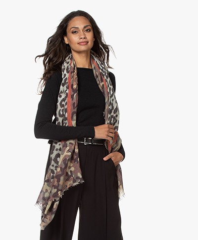 LaSalle Camo and Leopard Printed Scarf - War