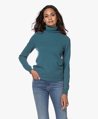 Repeat Cashmere Fine Knitted Turtleneck Pullover - Deep Lake