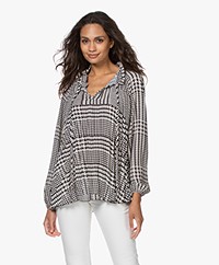 LaSalle Houndstooth Pleated Blouse - Moscow
