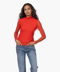 KYRA Mayra Mesh Colshirt - True Red