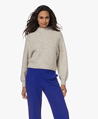 American Vintage East Cropped Alpacamix Trui - Powder Snow Melange