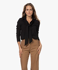 LaSalle Blouse with Tie Detail - Black