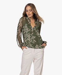 Josephine & Co Karly Chiffon Print Blouse - Forest 