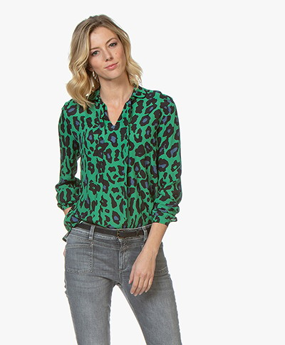 Josephine & Co Cerdic Blouse with Leopard Print - Green