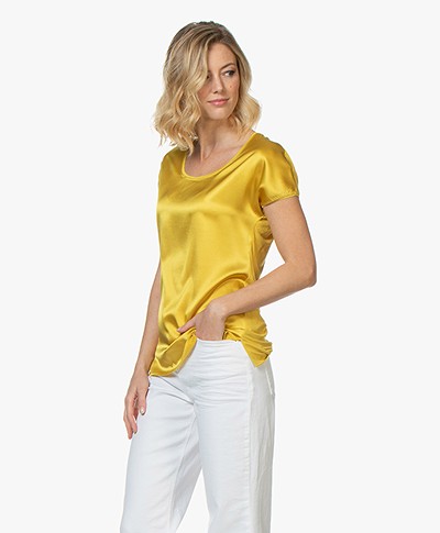 Kyra & Ko Myrna T-shirt with Silk Front - Yellow