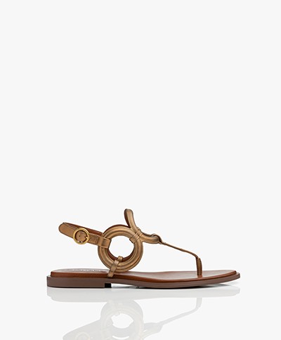 See By Chloé Kenya Leather Sandals - Brass