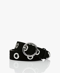 IRO Becka Suède Riem met Eyelets - Zwart